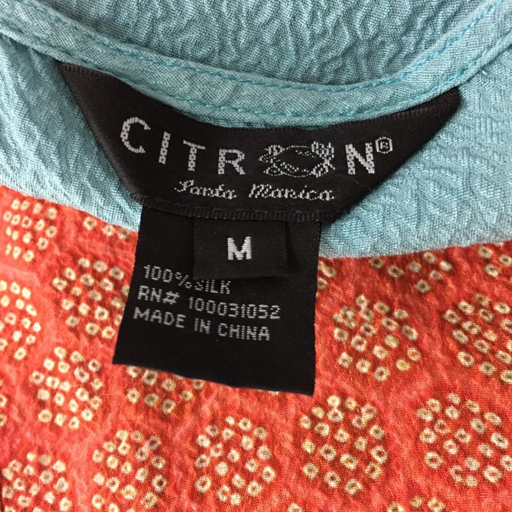 Citron Textured Blue Multi-Color Patchwork Print … - image 2